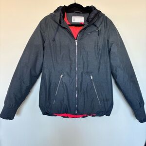 Spyder Insulated Hooded Jacket Gray Neon Coral Lined Winter Coat Women’s Size 10